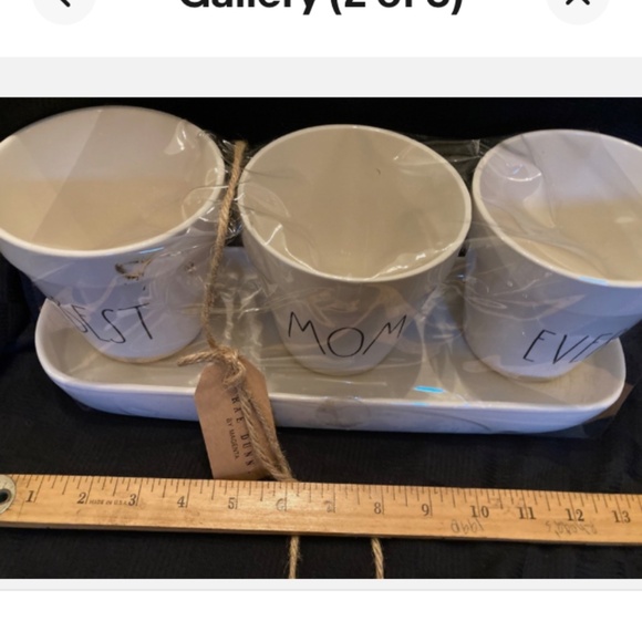 Rae Dunn Flower Pot Set of 3 - Picture 2 of 3